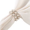 Ivory Faux Pearl Beaded Design Wedding Special Napkin Ring Set of 4 - Saro Lifestyle: Elegant Table Decor, Acrylic Craftsmanship - 2 of 4