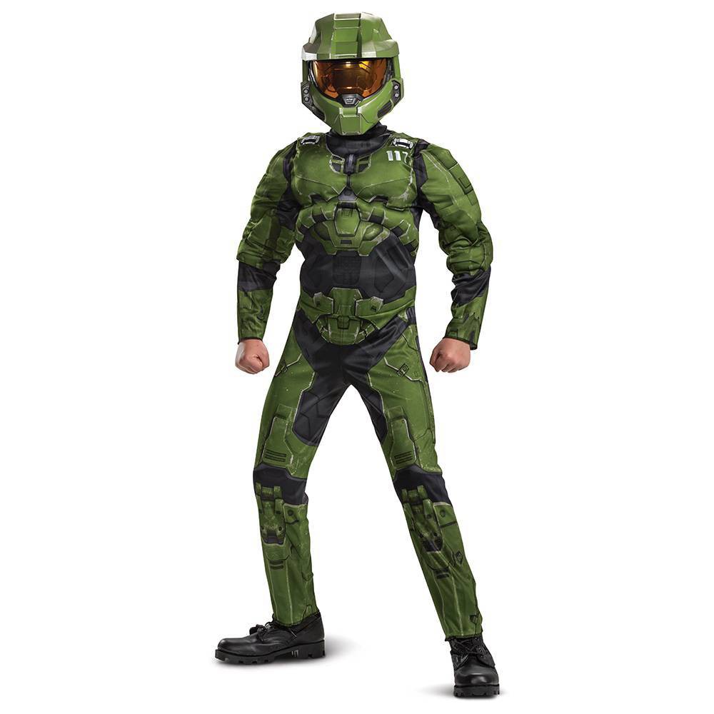 size M (7-8 )Halloween Kids' Deluxe Halo Master Chief Infinite Halloween Costume Jumpsuit