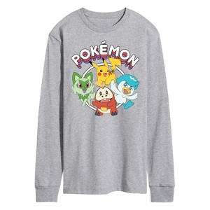 Men's - Pokémon - Scarlet & Violet Starters Long Sleeve Graphic T-Shirt - 1 of 4