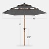 Best Choice Products Woodgrain Pattern 10ft 3-Tier Solar Patio Umbrella w/ 24 LED Lights, Tilt - 2 of 4