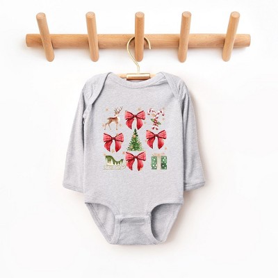 The Juniper Shop Coquette Christmas Collage Baby Long Sleeve Bodysuit