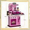 TopComfy Play Kitchen Interactive Playset with 33 Accessories and Storage for Toddler Kids 3-6 Years Imaginative Play, Pink, 16.9"*4.5"*25.6" - 3 of 4