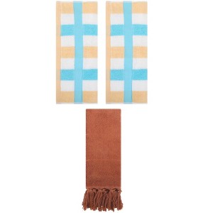 REGALWOVEN 3 Packs Cotton Absorbent Soft Decorative Bathroom Hand Towel for Kitchen - 1 of 4