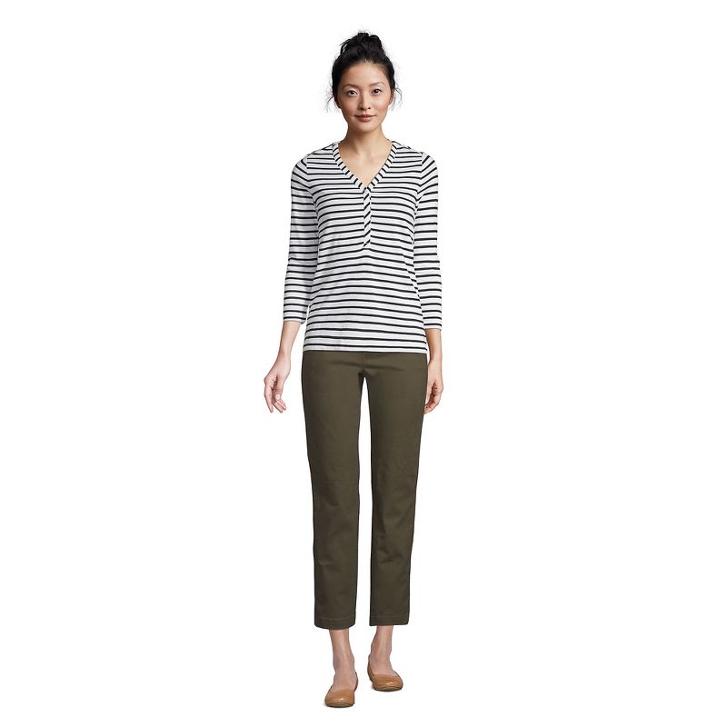 Lands' End Women's Mid Rise Pull On Chino Crop Pants, 5 of 9