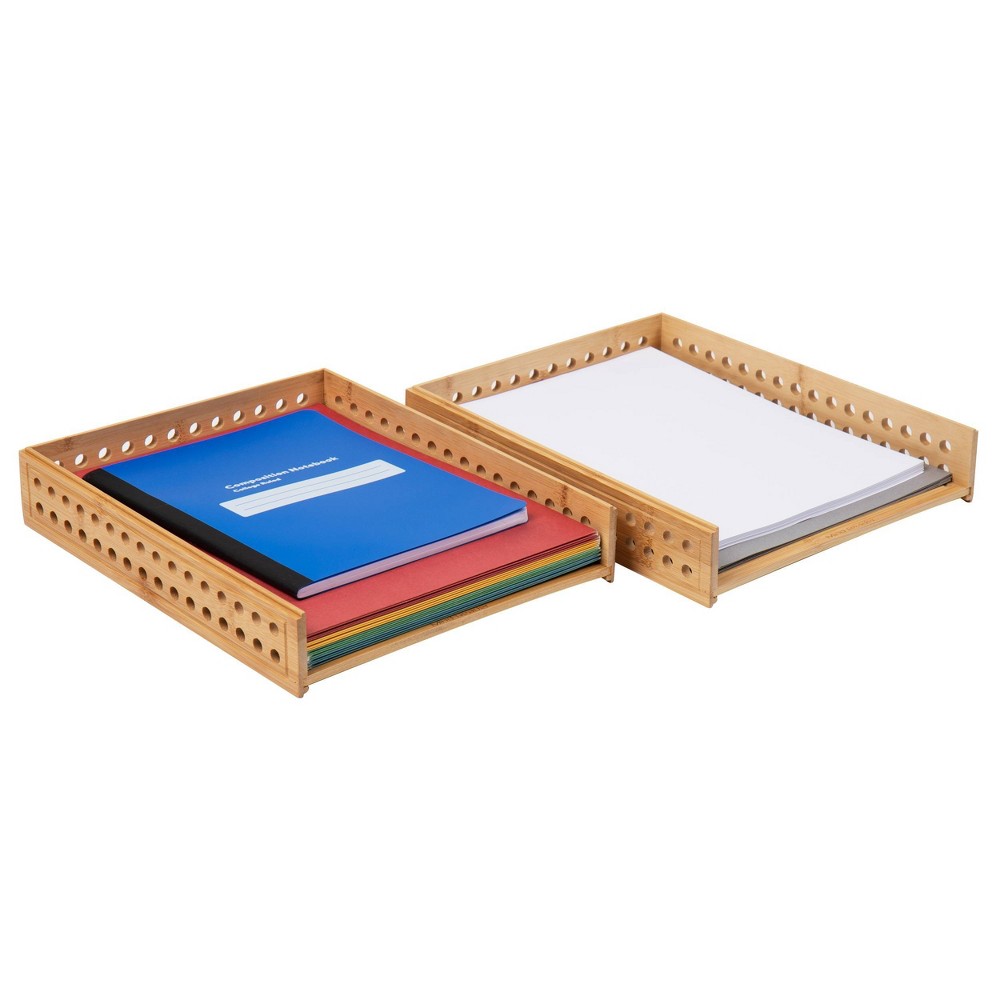 UPC 887530000263 product image for Mind Reader Lattice Collection Plastic Paper Tray Set of 2 Brown | upcitemdb.com