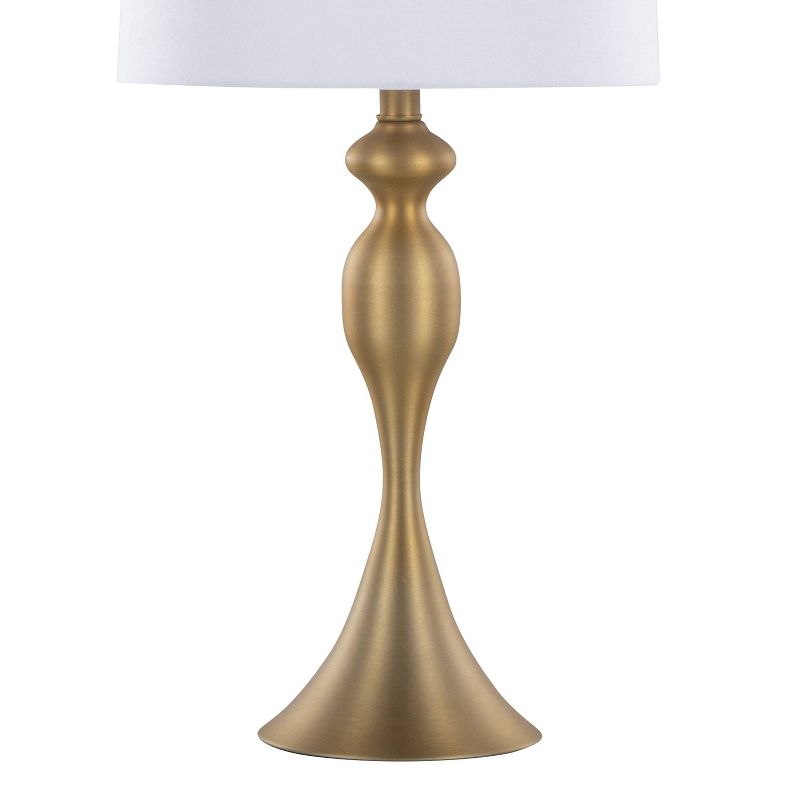 LumiSource (Set of 2) Ashland 27&#34; Contemporary Metal Table Lamps Gold Metal with White Linen Shade from Grandview Gallery, 4 of 8