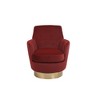 Velvet Swivel Barrel Chair, Comfy Round Accent Armchair with 360° Swivel & Gold Iron Base for Living Room & Bedroom - 2 of 4