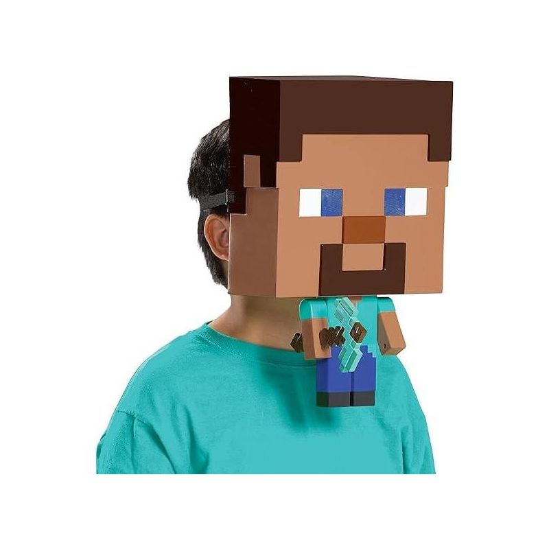 Disguise Minecraft Steve Child Costume Mask | One Size, 3 of 4