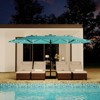 15FT Outdoor Double-Sided Large Patio Umbrella with Base, Rectangle Market Umbrella Outside Umbrellas for Poolside Lawn Backyard - 2 of 4