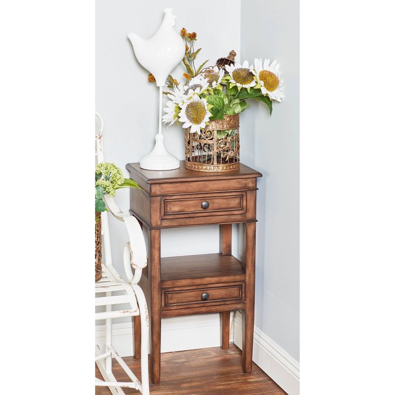 Distressed Wooden Side Table with Drawers - Olivia & May, 4 of 8