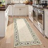 Washable Floral Kitchen Rug, Non-Slip, Low Pile Geometric Bordered Mat for Hallway, Bathroom, Entryway, Soft Non-Shed - 4 of 4