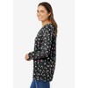 Woman Within Plus Size Perfect Printed Long-Sleeve V-Neck Tee - 4 of 4