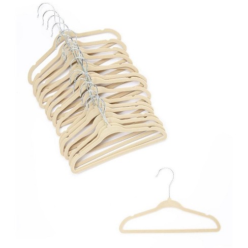 30 Pack Velvet Cloth Hangers Non-slip Ultra-thin Hangers In Ivory -  Homeitusa : Target