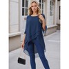 INSPIRE CHIC Women's High Low Hem Scoop Neck Asymmetrical 3/4 Sleeve Summer Top - 2 of 4