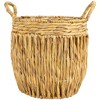 Northlight Set of 3 Textured Woven Water Hyacinth Rustic Storage Baskets with Handles 15.75" - 3 of 4