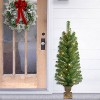 Puleo Set of 2 Artificial Battery-Operated Pre-Lit Gold Vase Potted Christmas Trees - 3 of 4