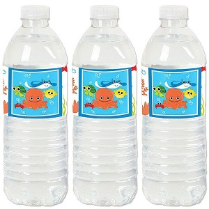 Big Dot of Happiness Under the Sea Critters - Baby Shower or Birthday Party Water Bottle Sticker Labels - Set of 20 - 1 of 4