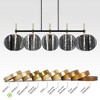 LNC Rajinloosm 5-Light 53" Mid-Century Modern Oversized Linear Island Chandelier, Black and Smoked Gray Glass Shade - 4 of 4