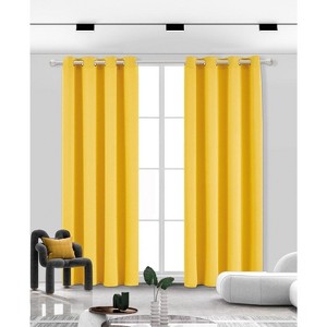 Ruthy's Textile Thermal Room Darkening Blackout Window Curtain Grommet Panel Pair - 1 of 4