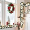 Christmas Garland with 20 Battery LED Lights, Pine Cones, Gold Leaves & Ornaments, Battery Operated Garland for Mantel,  Table - 2 of 4