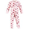 Hudson Baby Girls Cotton Sleep and Play, Strawberry Love - 3 of 4
