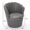 CAVINAS Petal Swivel Chair,Accent Chair with Rotating Metal Base,Genuine Top-Grain Leather Wing-Back Desk Chair for Office,Living Room,Bedroom - 3 of 4
