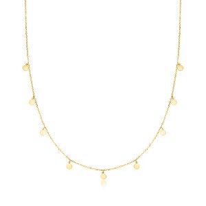 Ross-Simons Italian 10kt Yellow Gold Mini Disc Station Necklace - 1 of 4