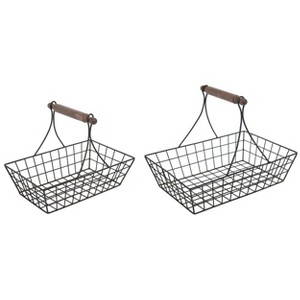 Transpac Metal Catchall Wire Baskets S/2 Home Decorations - 1 of 1
