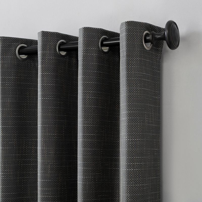 Kline Burlap Weave Thermal 100% Blackout Grommet Top Curtain Panel - Sun Zero, 4 of 10