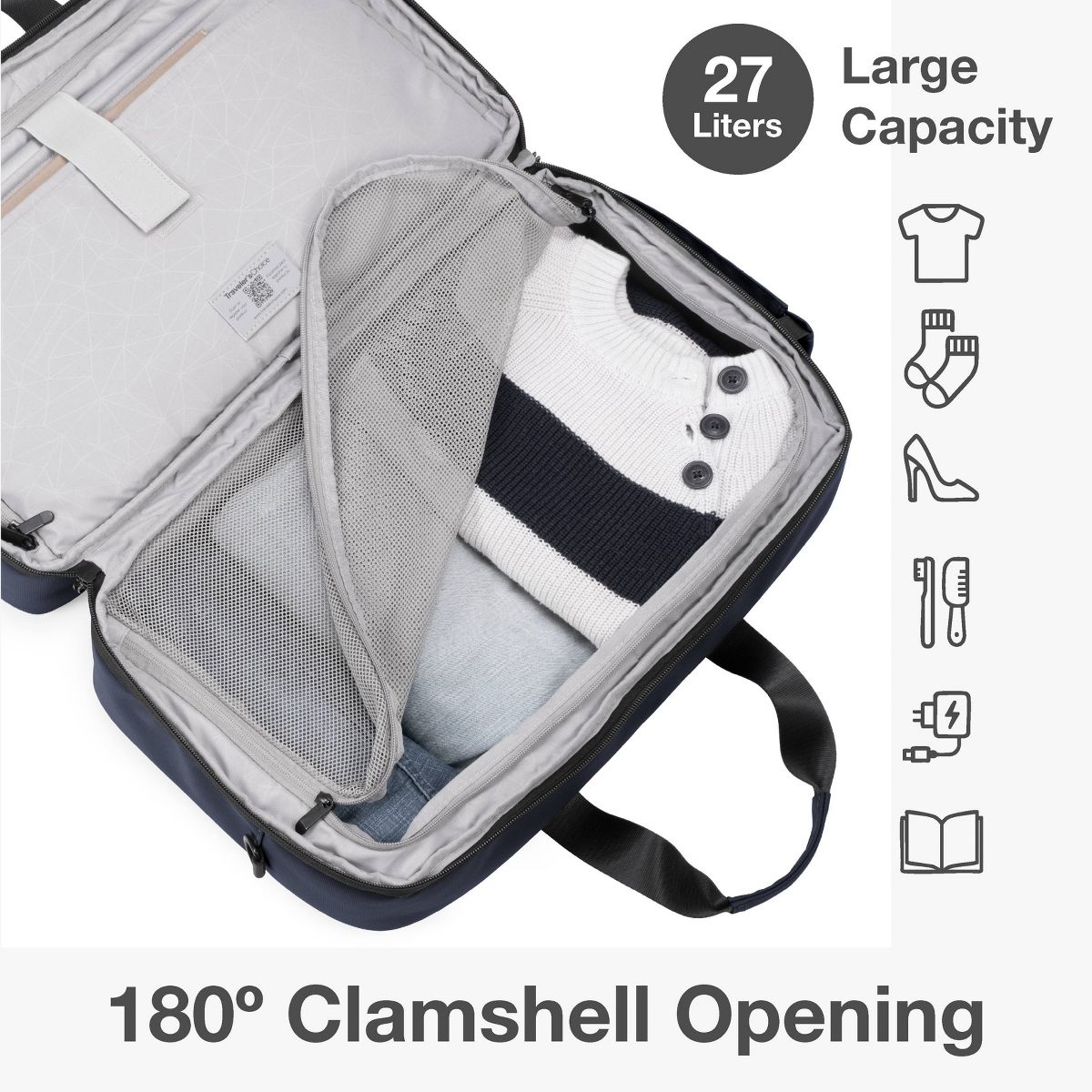 Traveler's Choice Wanderbout 27L Clamshell Weekender Travel Duffel Bag - thumbnail 3