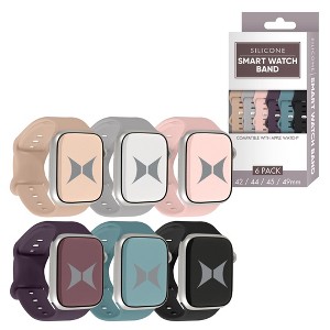Xtreme Smart Watch Multicolored Soft Silicone Band 6 Pack – Large Size, Waterproof, New Buckle Design - 1 of 4