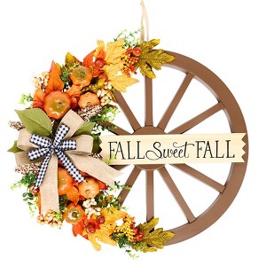 The Lakeside Collection Wagon Wheel Wreath - 1 of 3