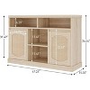 47" Farmhouse Buffet Cabinet with Rattan Doors & Adjustable Shelf, Boho Kitchen Storage Cabinet for Dining Room Living Room, Coffee Bar Console - 2 of 4