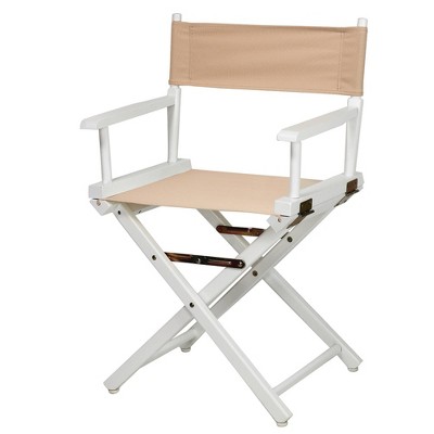 Tan White Frame Director's Chair
