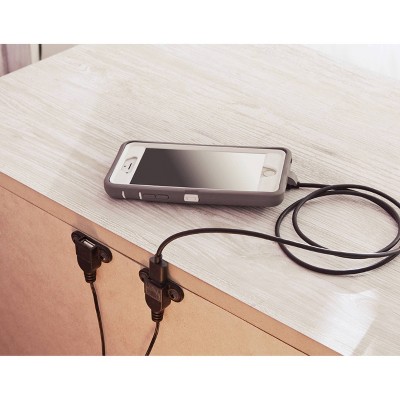 Charming French Country Whitewash 2-Drawer Nightstand with USB Charging