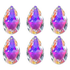 Unique Bargains Crystal Pendants Teardrop Beads for DIY Lamp Arts Crafts Decoration 6 Pcs - 1 of 4