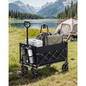 SONGMICS Folding Wagon, Portable Wagon Collapsible with Wheeels, Utility Pull Wagon, Camp Garden Cart with Handle, Loads Up to 330 lb - 1 of 4
