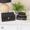 Household Essentials Small Fabric Travel Jewelry Organizer Box Black: Square Decorative Box, 5" x 3.75" x 2" - 3 of 4