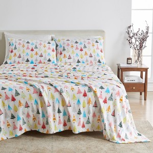 Printed Velvet Plush Fleece Sheet Set - Great Bay Home - 1 of 4