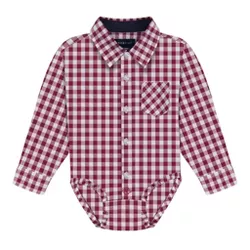 Andy & Evan  Infant Red Gingham Button Down Shirt