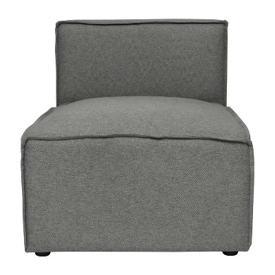 Gray Fabric Modular Armless Middle Chair for Sectional Sofa