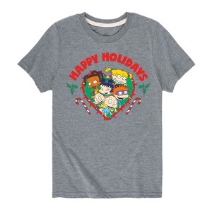 Boys' - Rugrats - Tommy and Friends Happy Holidays Short Sleeve Graphic T-Shirt - 1 of 4