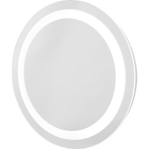 Progress Lighting, Captarent Collection, 1-Light, Round LED Illuminated Mirror, White Finish, Frosted Shade - 1 of 1