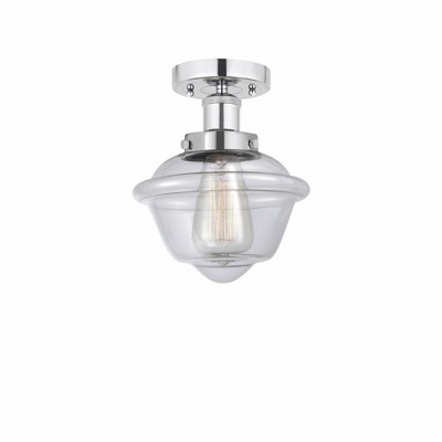 Oxford - 1 Light Semi-Flush Mount In Industrial Style-8.25 Inches Tall and 6.5 Inches Wide
