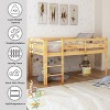 CAVINAS Twin Size Solid Wood  Loft Bed with Slide & Ladder & Fence,Low Bed Frame for Kids Room,Bedroom - 2 of 4