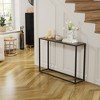 FONTOI End Table Industrial Narrow Console Table Slim Entryway Accent Hall Table for Living Room and Modern Foyer, Brown, 41.73"*11"*30" - 2 of 4