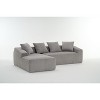 TIRAMISUBEST Compression Sofa with Chaise Longue & 3-Seater,Corduroy Fabric, Full Sponge Cushions, 4 Pillows for Living Room & Apartment - 2 of 4