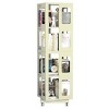 Rotating Steel Bookshelf with Adjustable Shelves and Lockable Wheels, 54.7 in 4-Tier Vertical Storage Rack for Home Office-3irtyhousy - 3 of 4