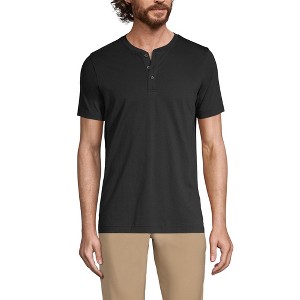 Lands' End Men's Short Sleeve Cotton Supima Jersey Henley - 1 of 2