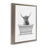 Stupell Industries Longhorn Highland Cow Bath Tub Floating Frame Canvas Art, Brown, 25" x 25" - 2 of 4
